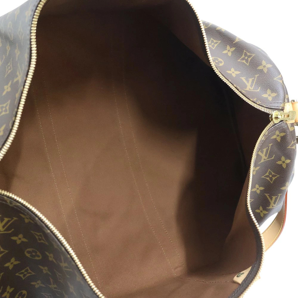 Louis Vuitton Keepall Bandouliere Boston Bag Leather Brown